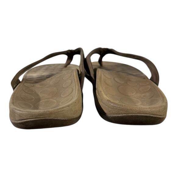 Vionic Men’s Thong Sandals Brown Orthopedic Beach Flip Flop Slippers Size 11 - Picture 7 of 8